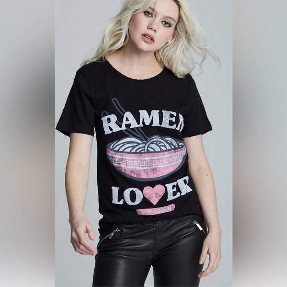 Recycled Karma Tops - Odd People by Recycled Karma Ramen Lover Members Only Distressed Tee